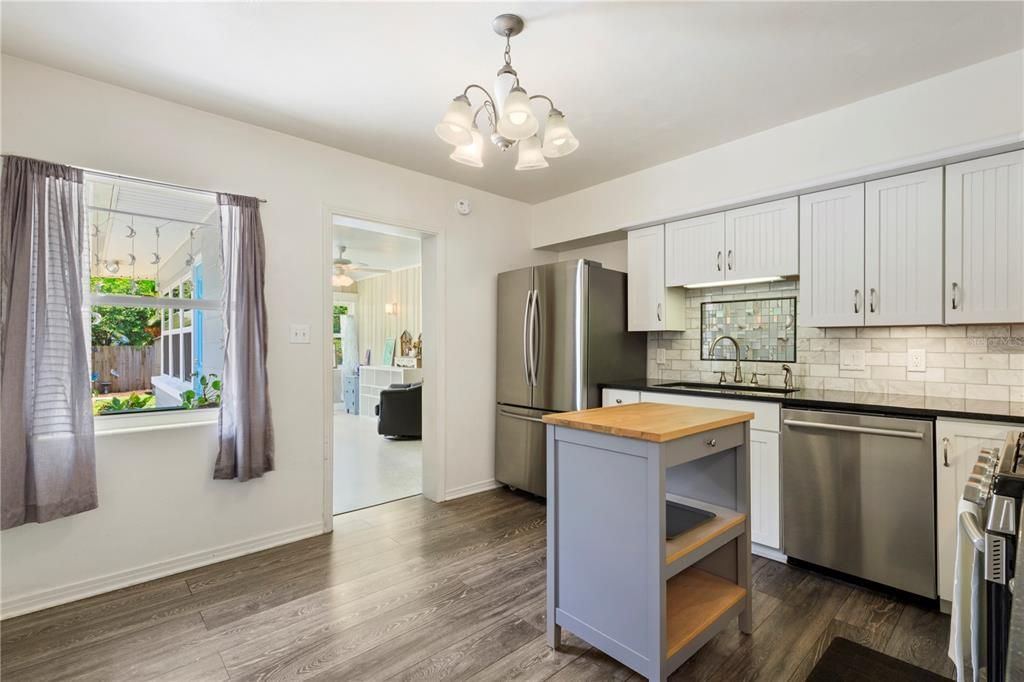 Kitchen with View into Sunroom