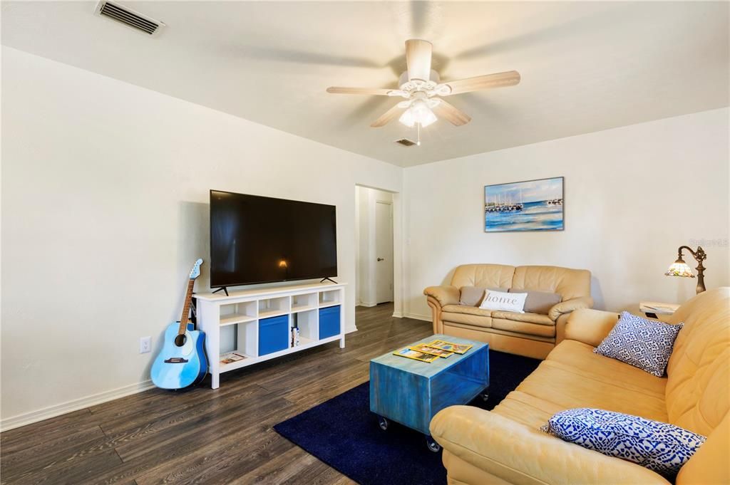 Living Room with Beautiful Flooring