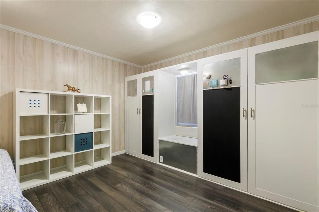 Need Storage Space - Check out this Custom Wall Unit in Bedroom 3