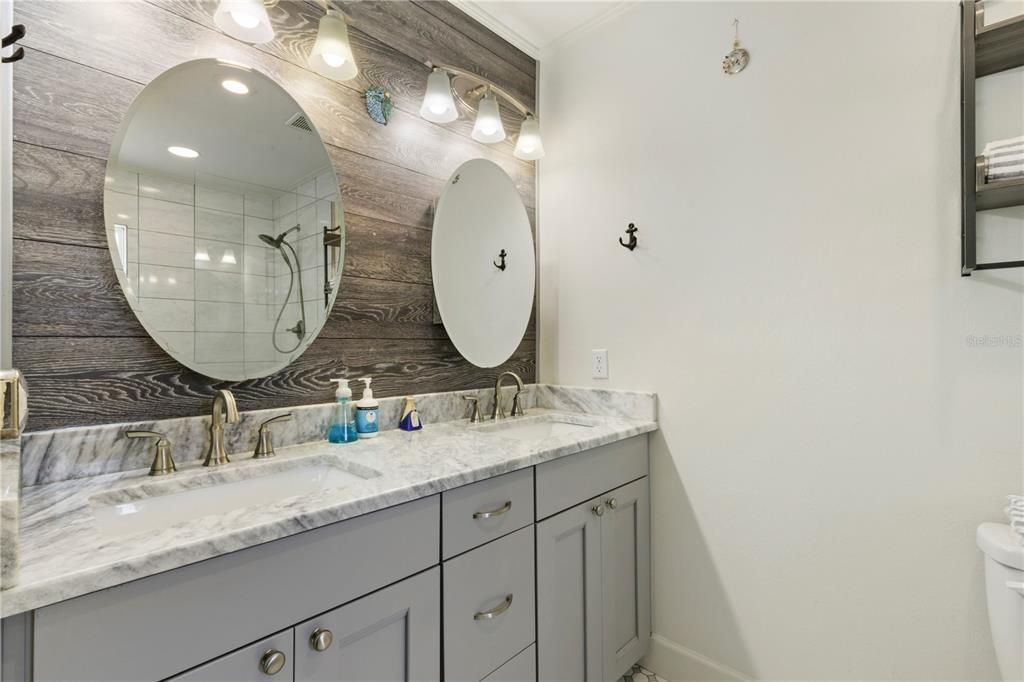 Primary Bath Dual Sink Vanity Love the Mirrors!