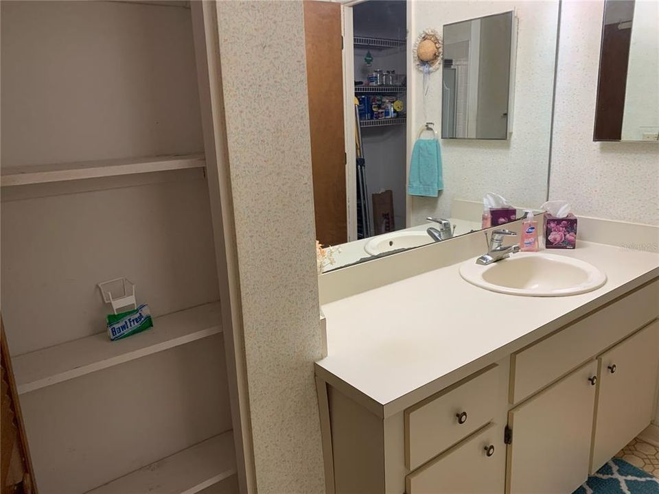 Guest Bathroom with linen closet