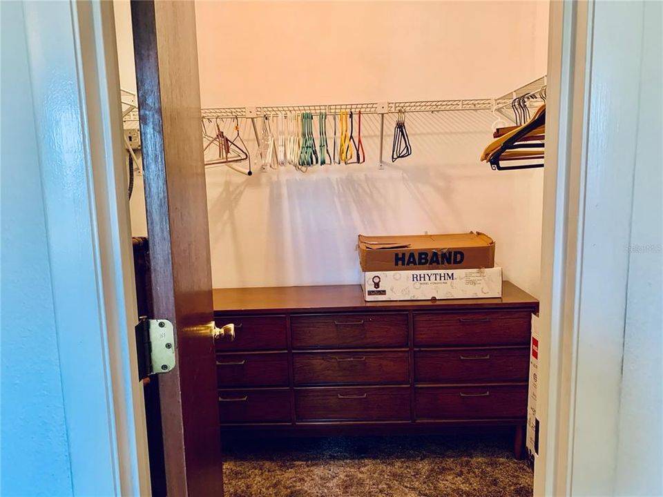 Walk-in master bedroom closet