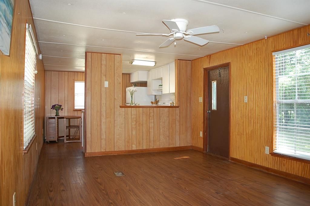 From living area, looking in kitchen with pass thru!