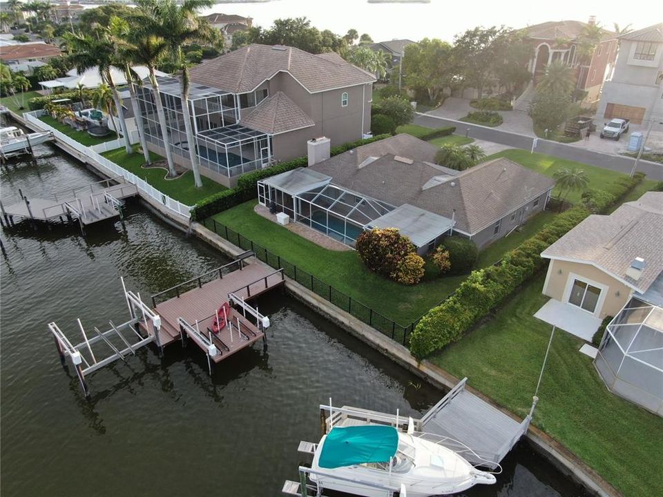 Aerial Shows distance between neighbors dock
