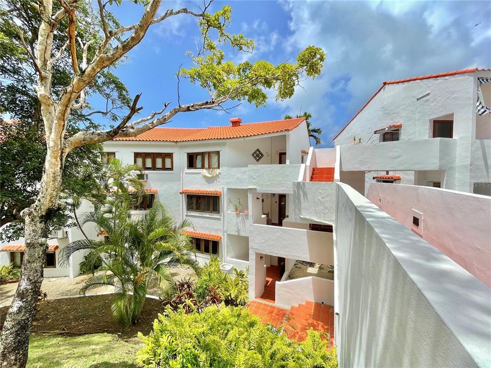 Entrance to unit from parking lot.