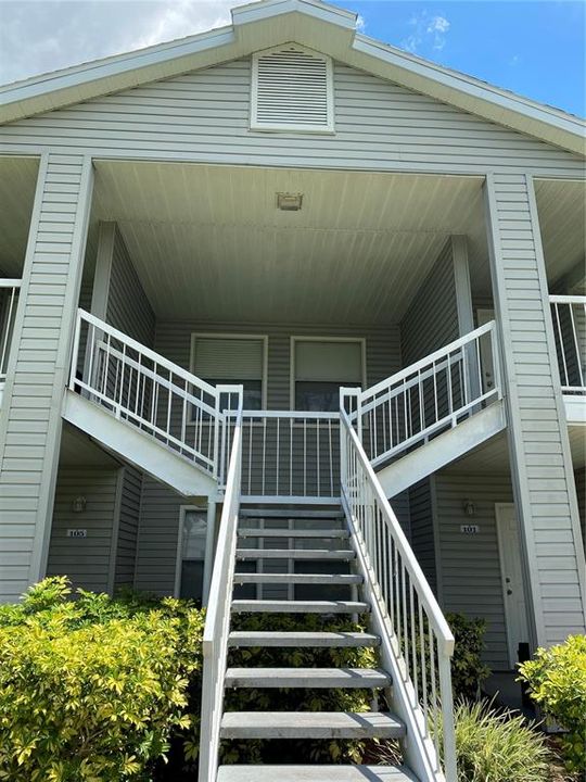 Exterior Front, Steps leading to the Unit