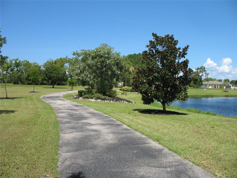 Walking Trail around water feature pond