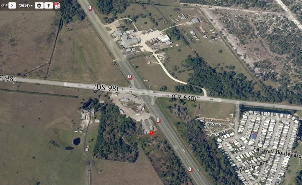Aerial view showing property on the west side of South US HWY 27
