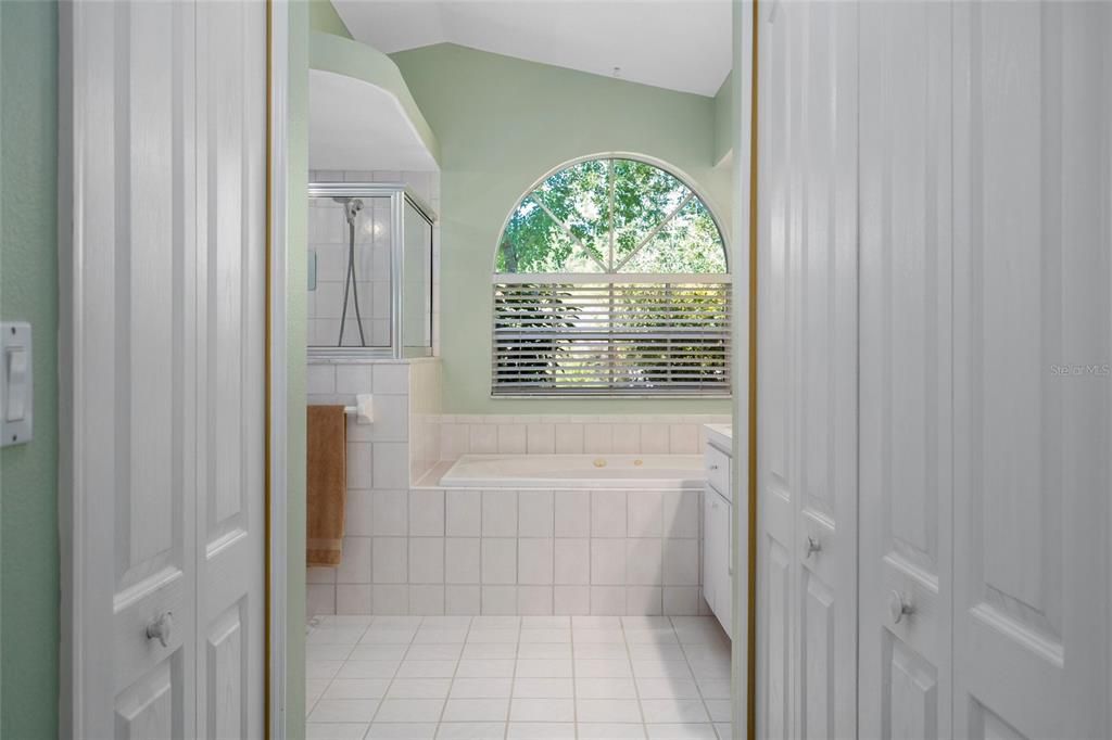 Master Bath with 2 closets and garden tub