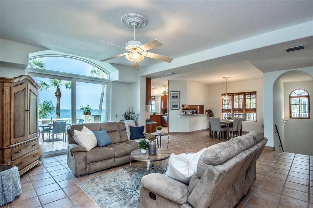 Gulf water views of serene Sunset Beach from Living room and Kitchen - even a built in desk with a motivating beach view! Both Master Suites on the 3rd level have premium direct Gulf Beach views too!