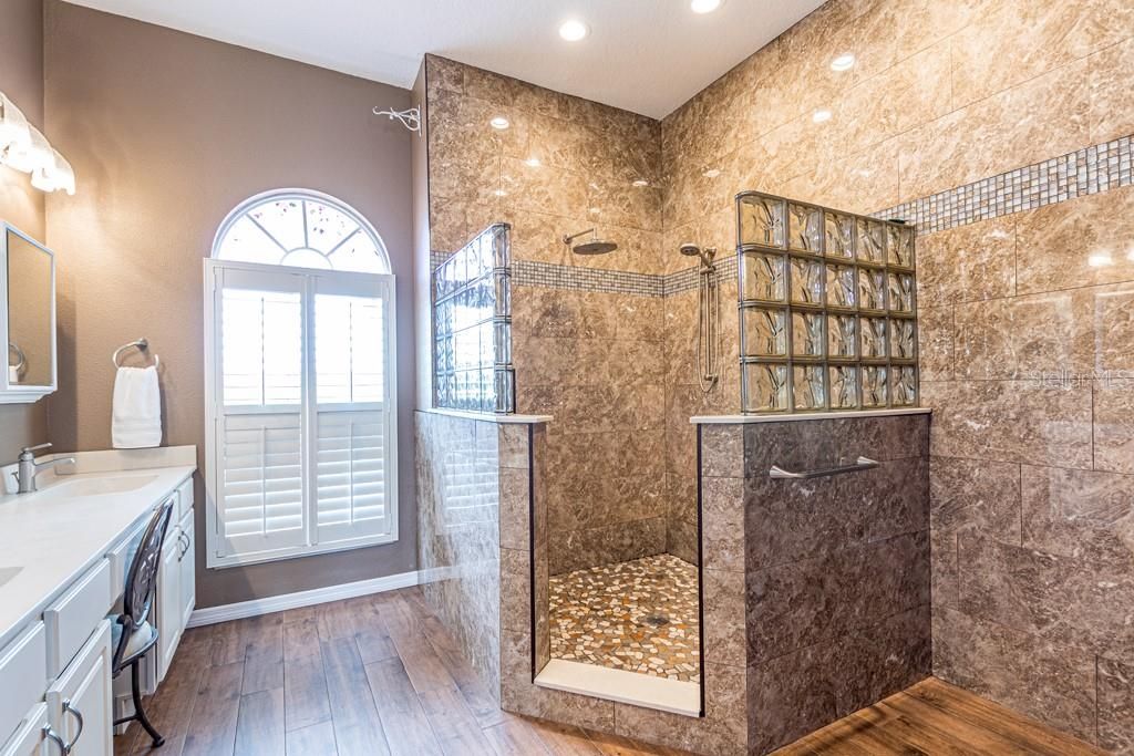 Master Bath with walk in Shower with dual heads