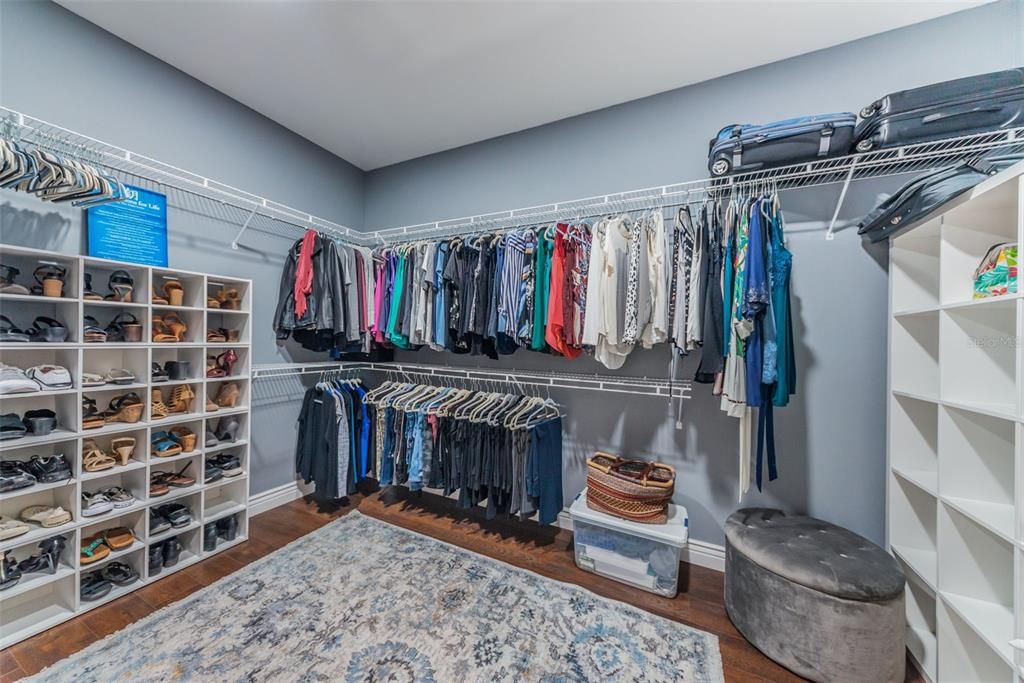 One of 2 closets in Master bedroom
