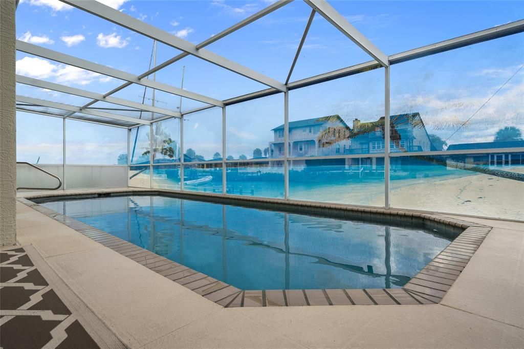 12X30 Salt System Solar Heated Privacy Screened Pool Overlooking Canal