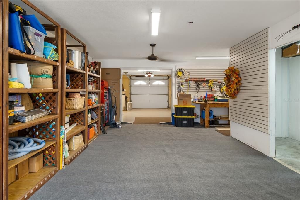 Garage with NEW Smart Door/Tandem Parking/Additional Side Storage Room