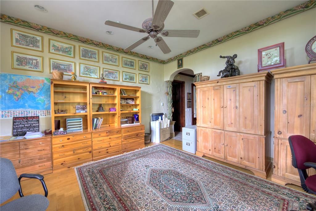 First floor office.  A full bath is in the background.