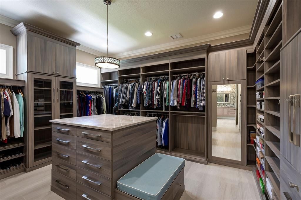 Master bedroom closet with ample storage for everything!