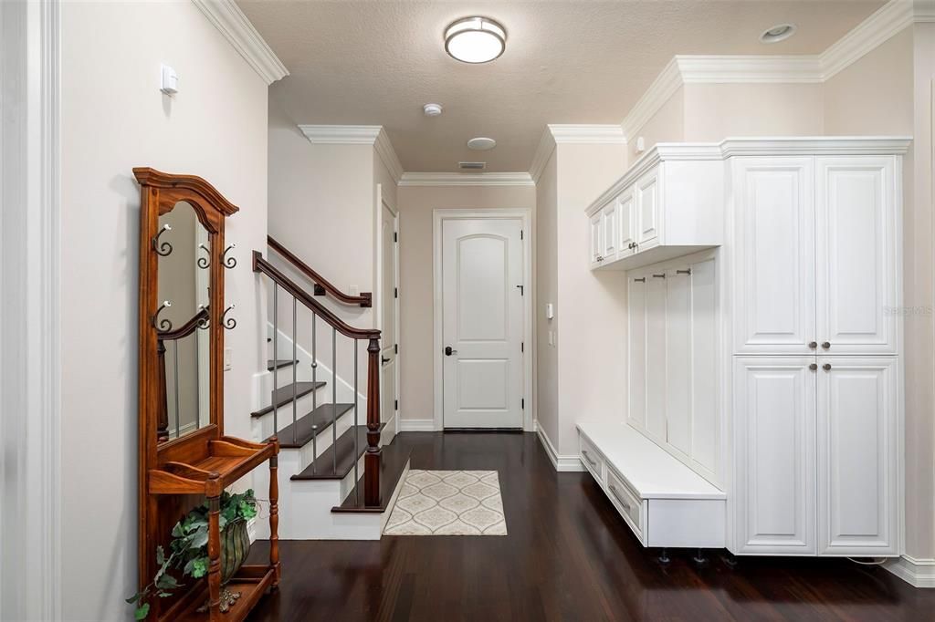 Mudroom entrance from the over-sized 4 car garage