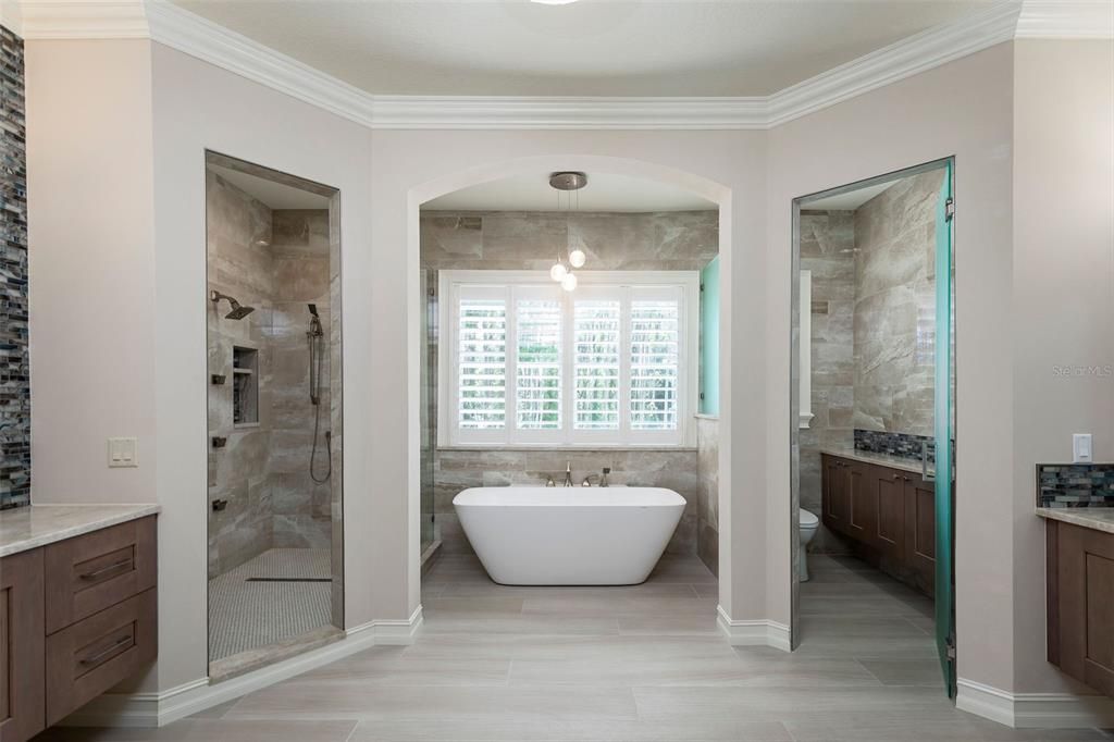 Luxurious master bathroom with premium finishes
