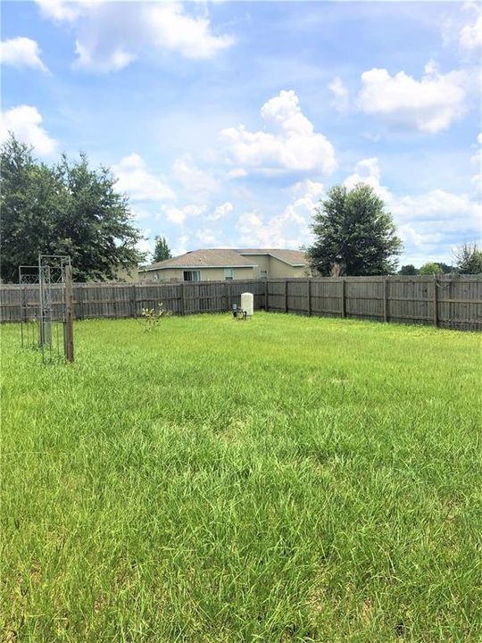 Fenced backyard