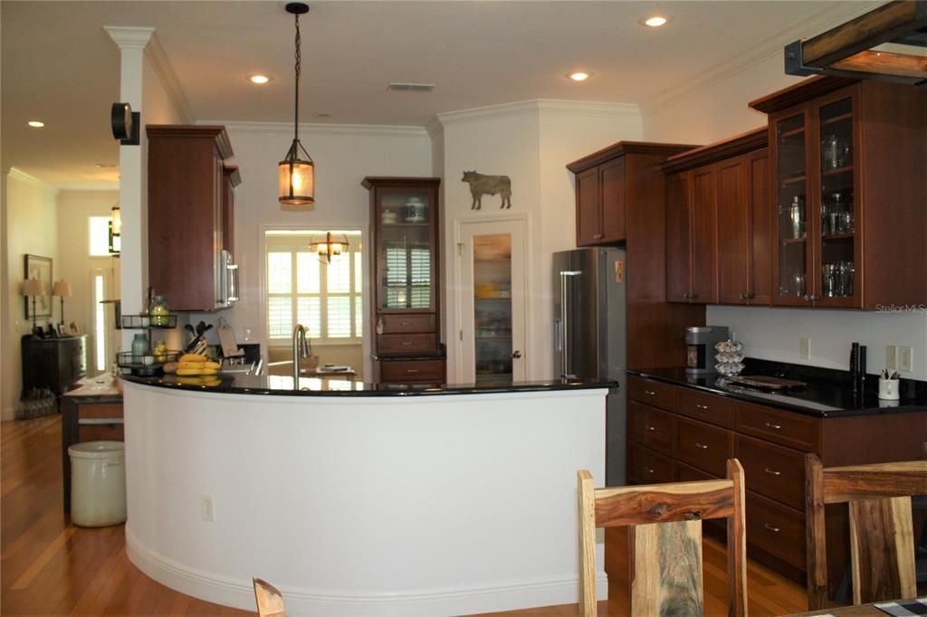 Serving bar in kitchen