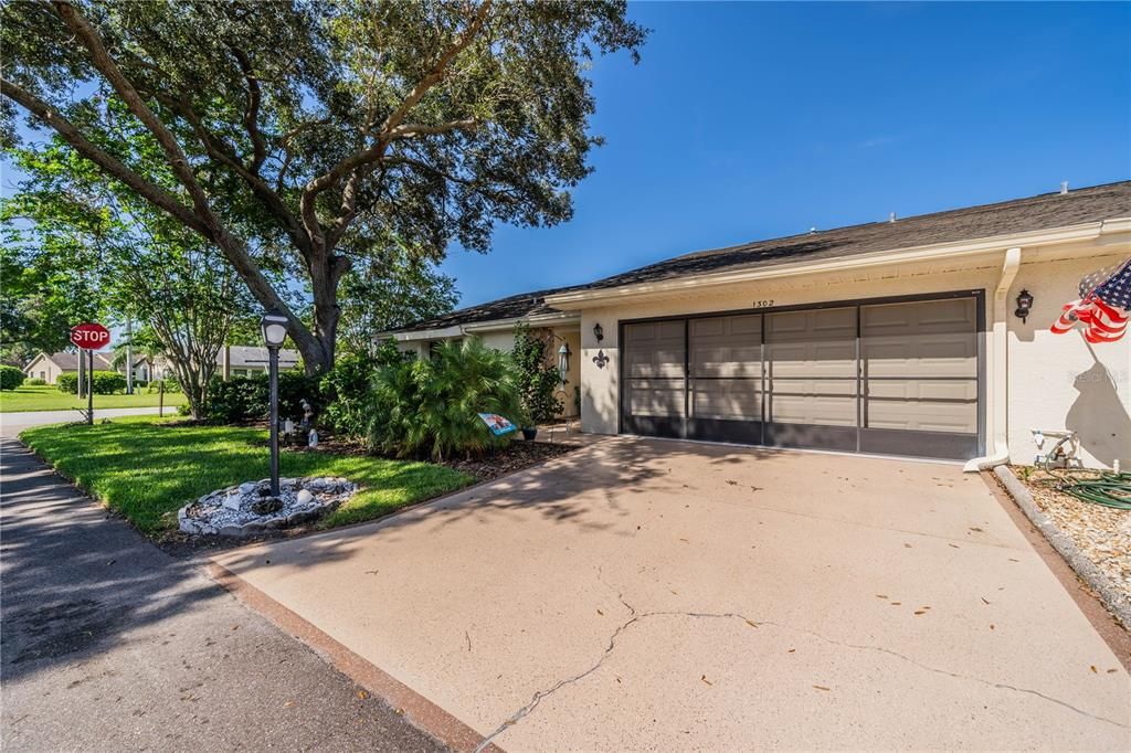 Front of the House showing large two car garage