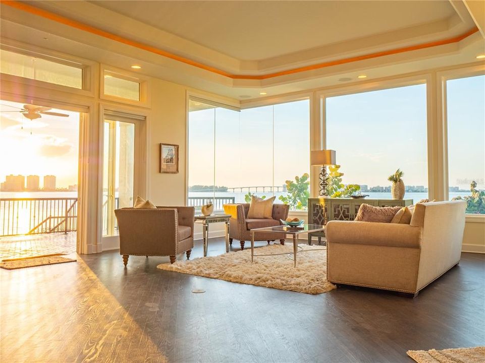 Gorgeous natural glow fills the room with warmth at sunset