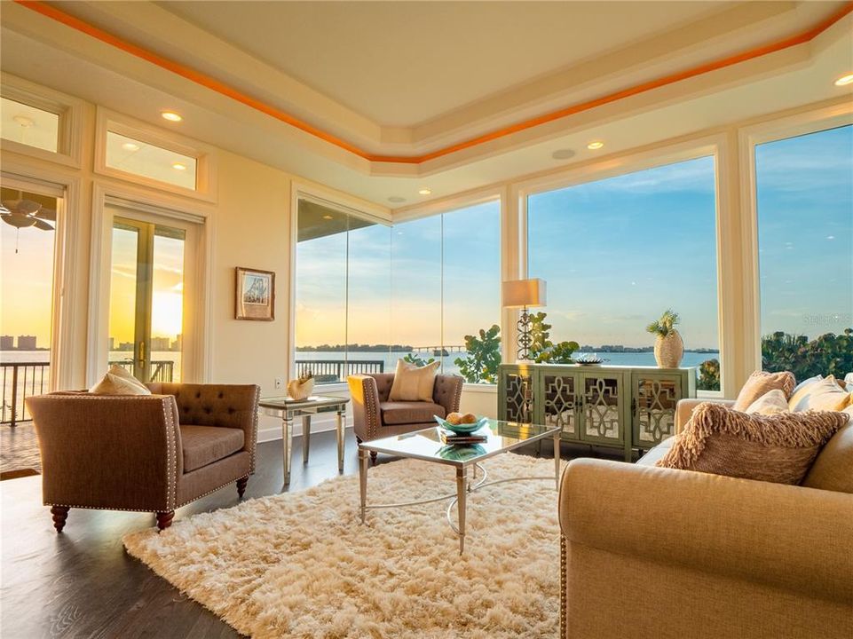 Enjoy these incredible sunsets from the spacious family room