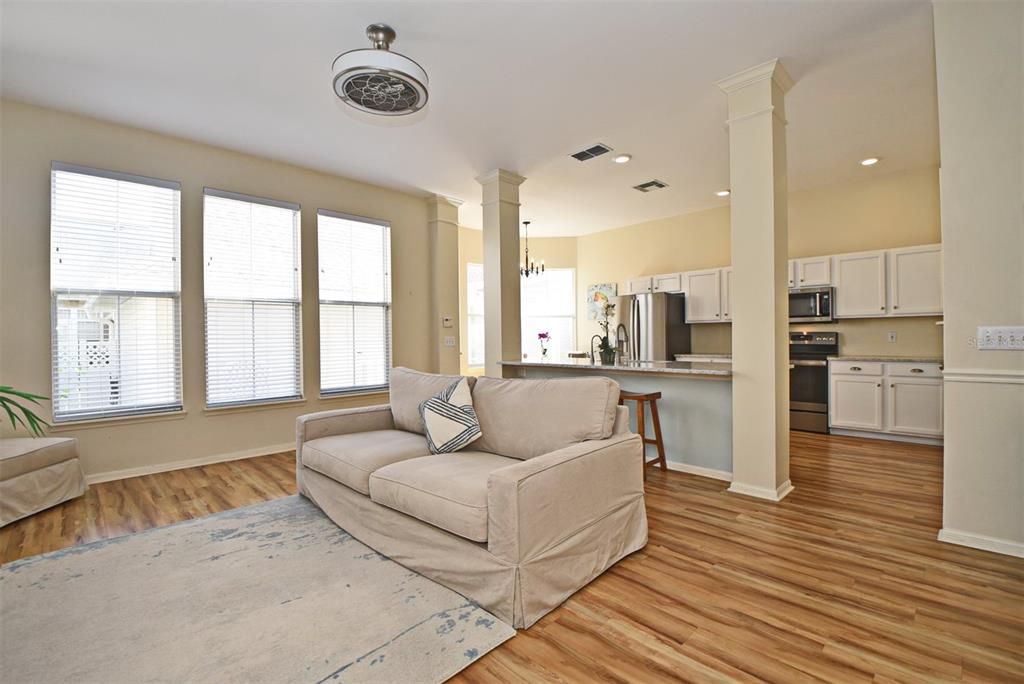 Living Room with expansive windows