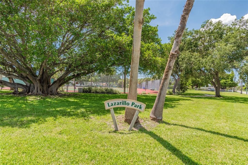 Lazzarillo Park a City of St Pete Beach Park is directly across the street from the property!!!