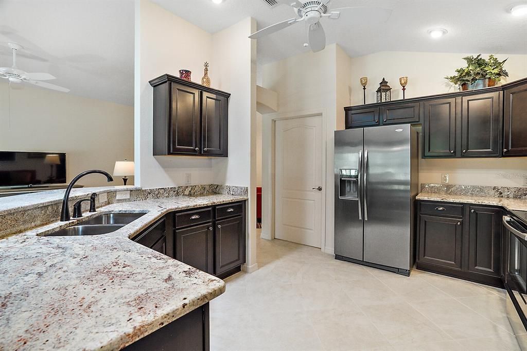 Spacious kitchen with stainless appliances and double sink