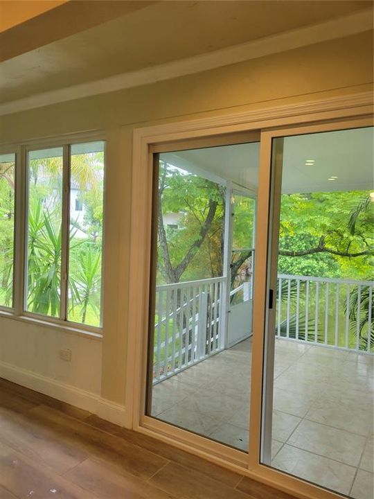 Sliding Doors leading out to the Back Porch