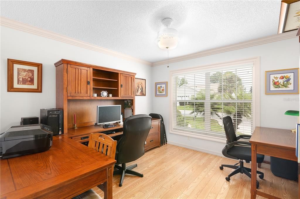 Third Bedroom, Used As An Office, ( no Closet in this one ). Crown Molding and Laminate Flooring.