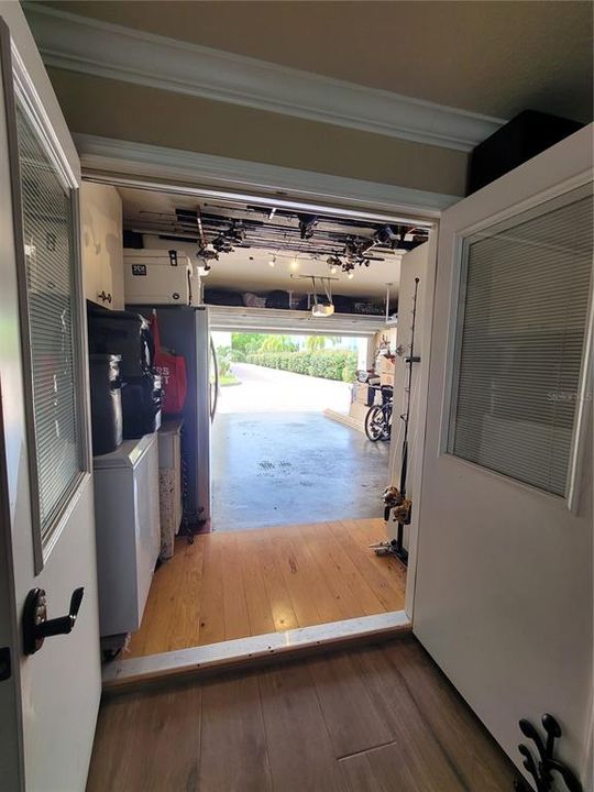 Double doors to garage