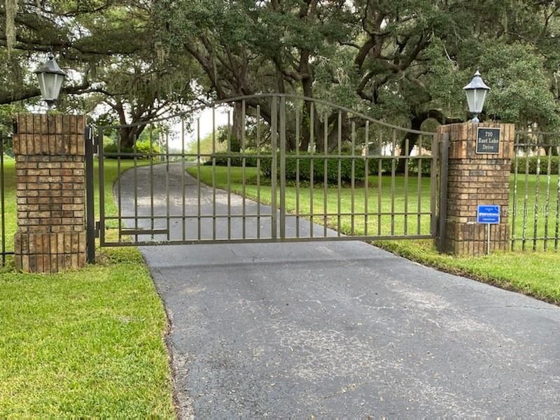 Wrought iron gated entry