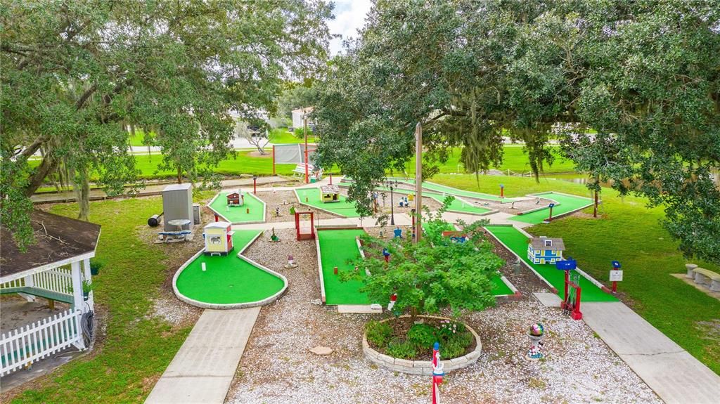 Miniature golf area in community.