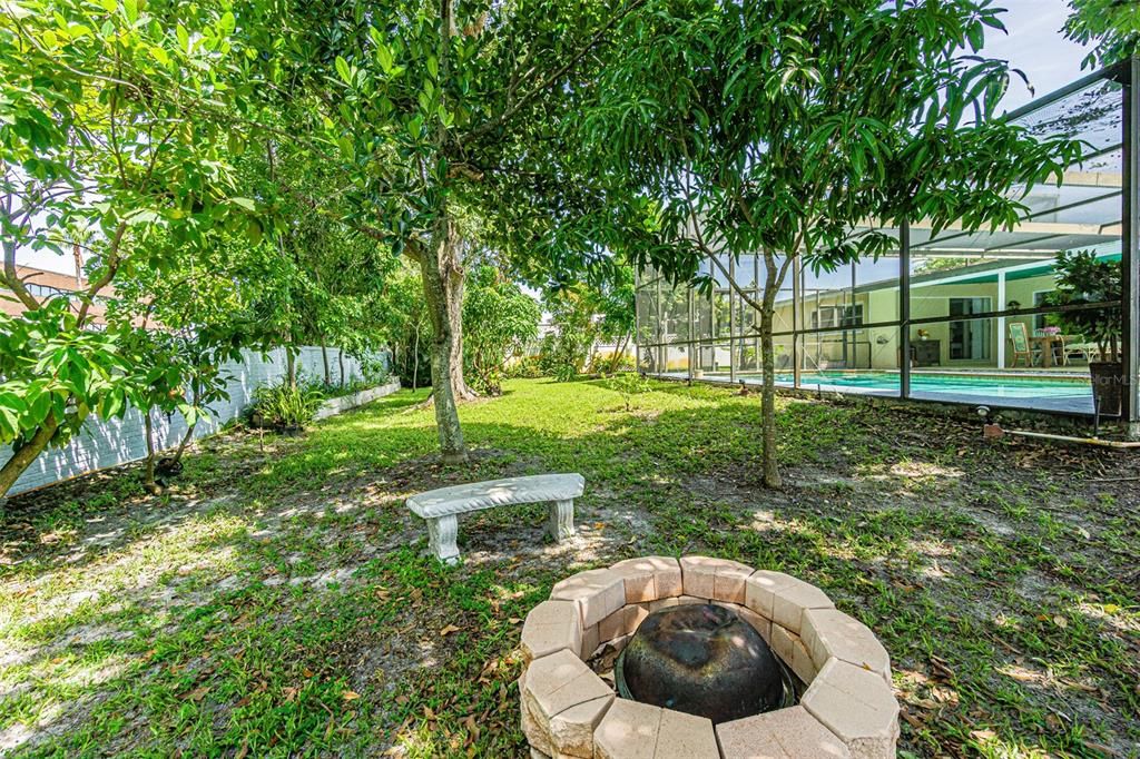 Back Yard with Firepit