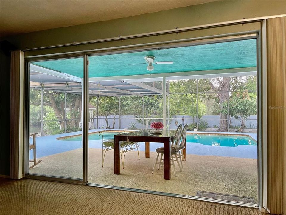 Covered Lanai & Pool from Family Room