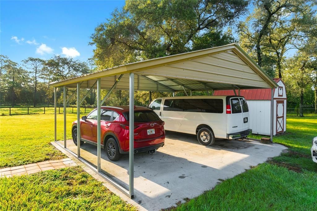 extra wide 2 car carport