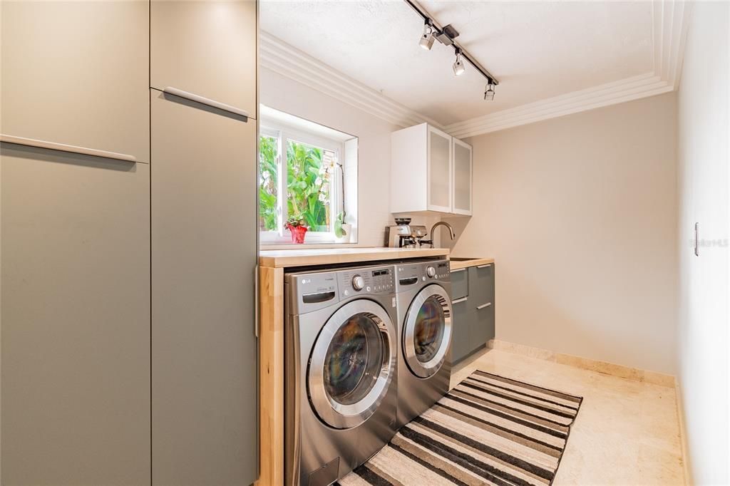 Great storage in the laundry room.