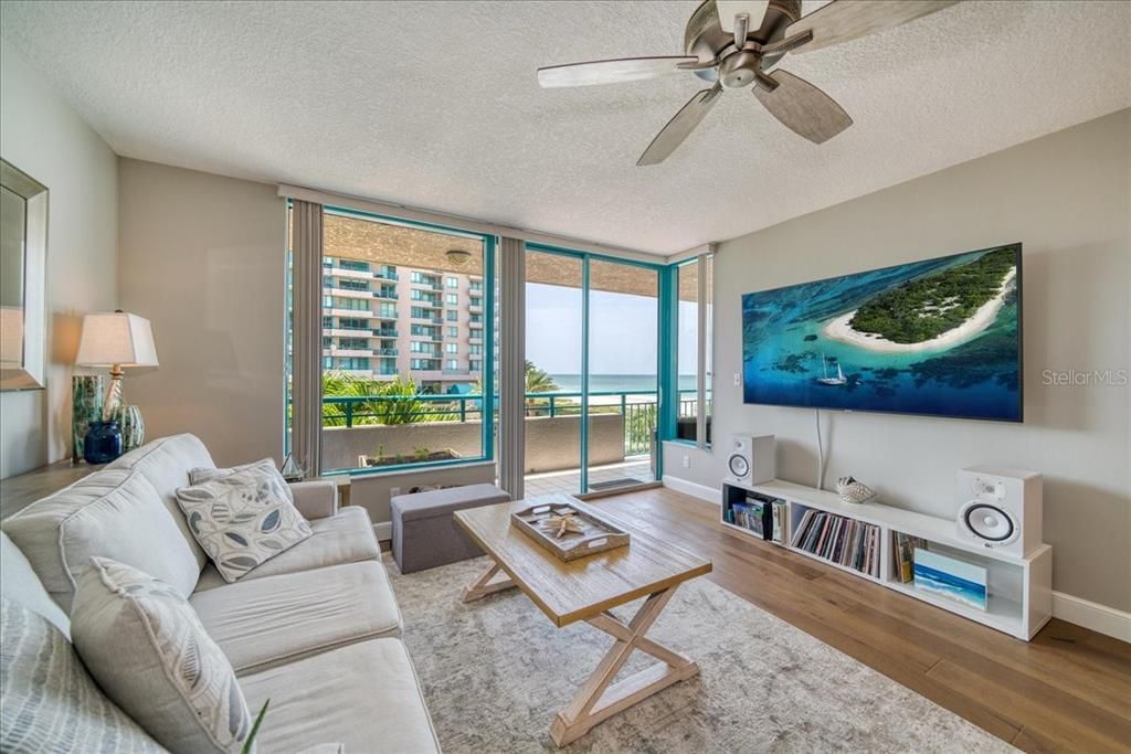 The spacious living room has gorgeous view of the Gulf of Mexico, the huge pool and entertaining areas and of course your own private balcony. This 3rd floor unit has easy access to the pool deck, beach and lobby.
