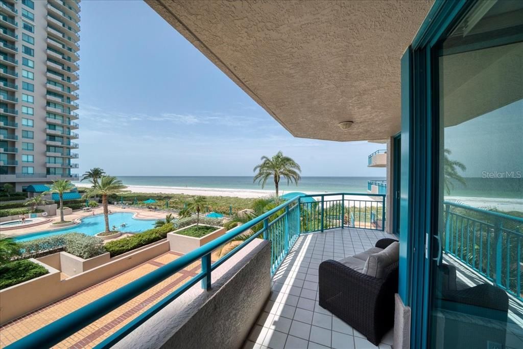Enjoy your slice of paradise from your large private balcony overlooking the Gulf waters and one of the 3 pool areas.
