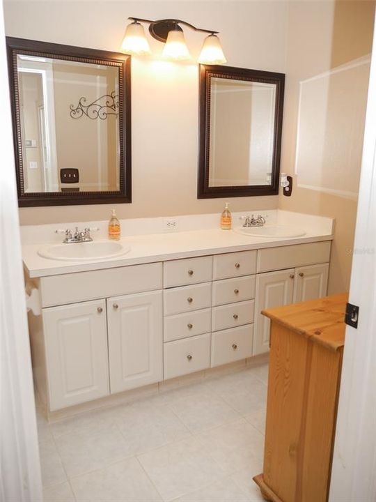 Elegant master bathroom double vanity