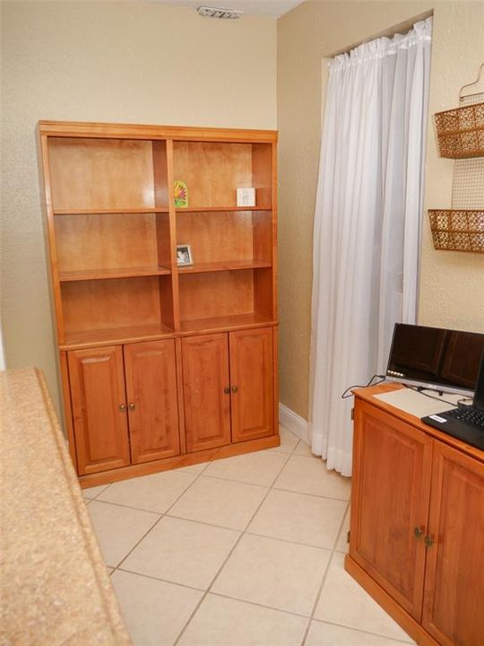 Storage space and closet in office