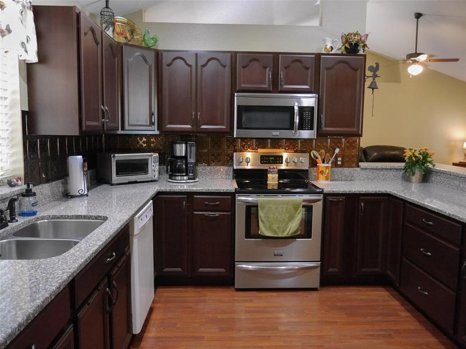 Plenty of granite countertop space