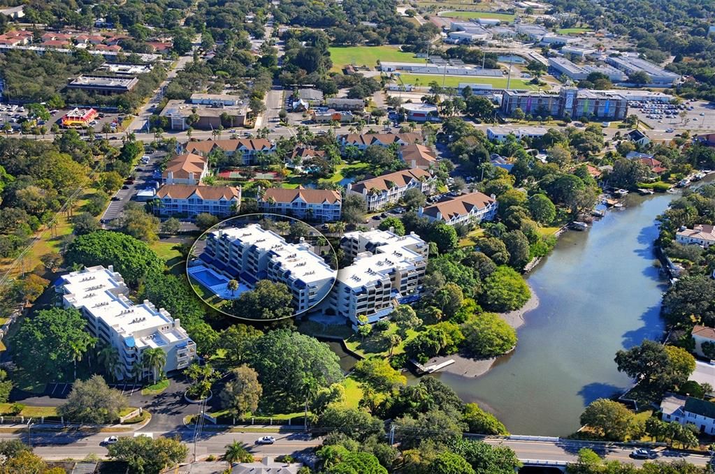 Aerial view of Central Park and Hudson Bayou