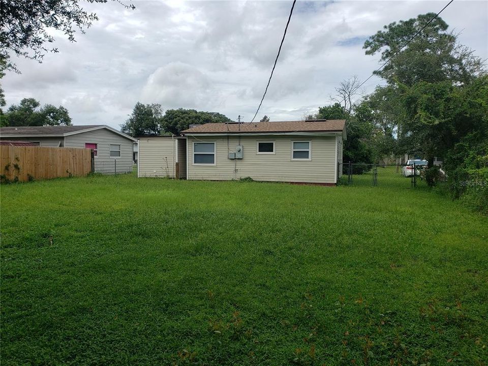 Large fenced rear yard