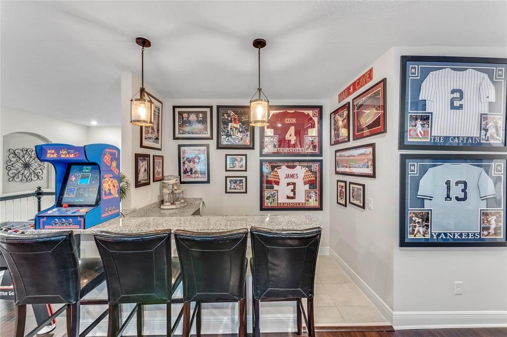 Wet Bar with Sink and Beverage Refrigerator