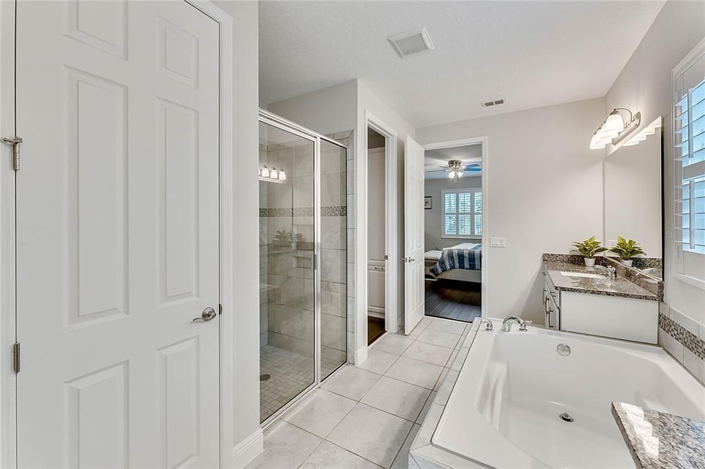 Granite Countertops, Tile Flooring, Separate Shower