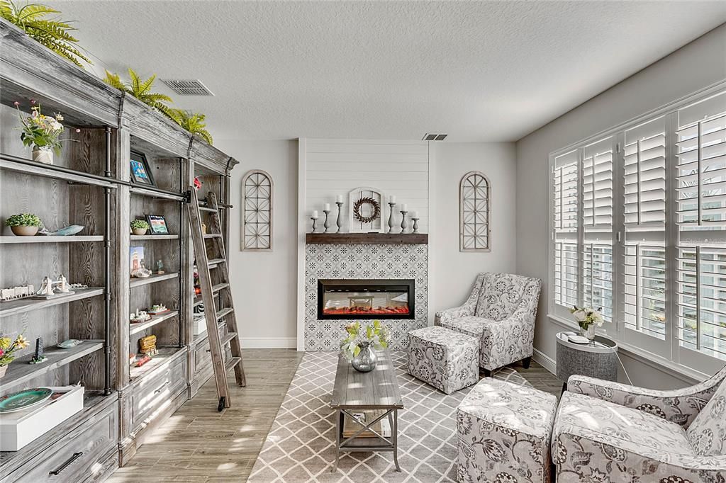 Formal Living Room w/ NEW Electric Fireplace