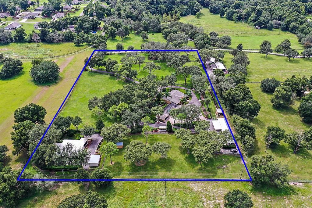 Aerial View of the 5-Acre Main House Property